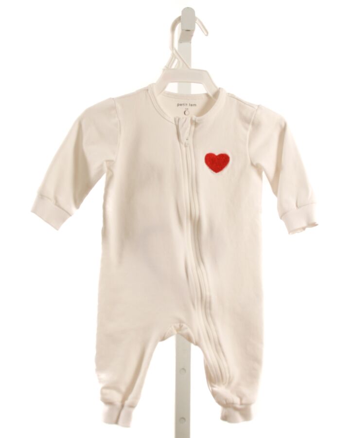 PETIT LEM  WHITE   APPLIQUED KNIT ROMPER