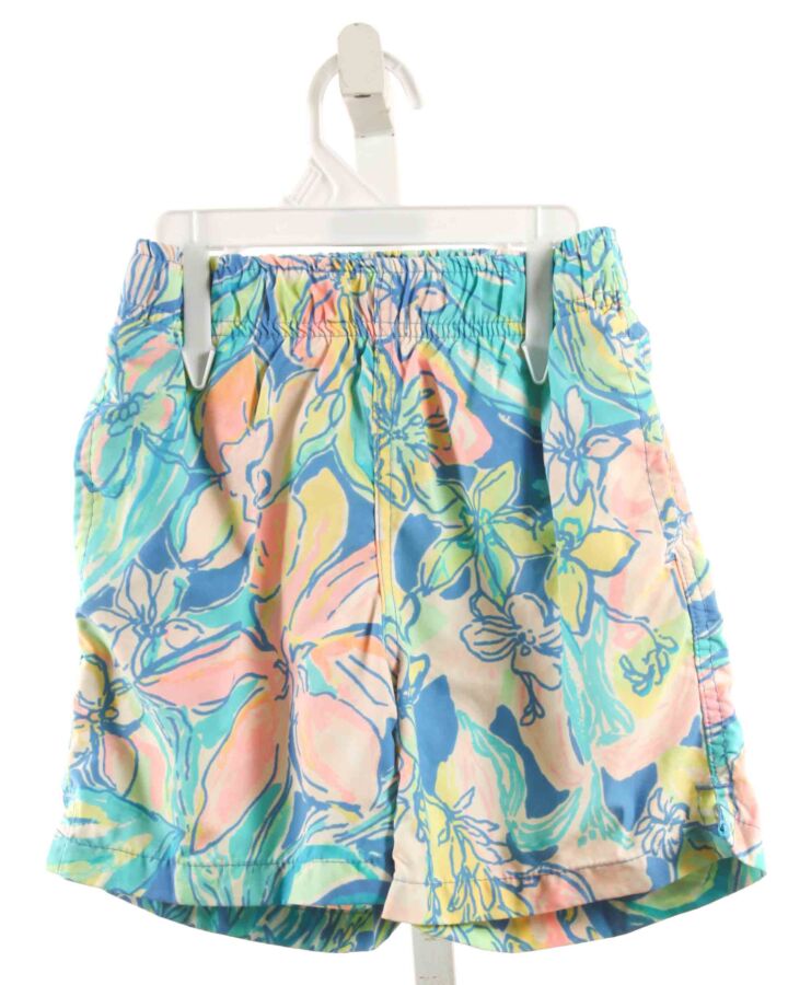 LILLY PULITZER  BLUE  FLORAL  SWIM TRUNKS