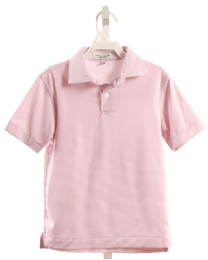 PETER MILLAR  HOT PINK  STRIPED  KNIT SS SHIRT