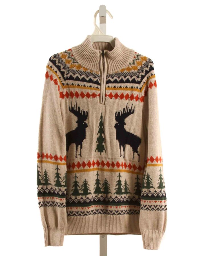 CREWCUTS  BROWN   EMBROIDERED CARDIGAN