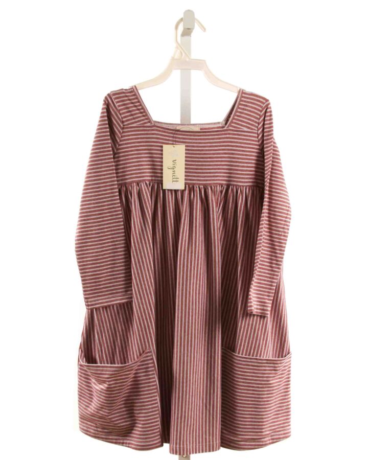 VIGNETTE  MAROON  STRIPED  KNIT DRESS