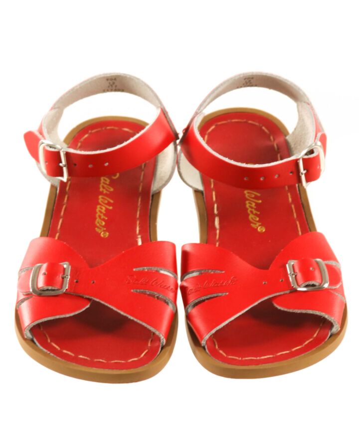 SUN SANS/ SALTWATER SANDALS RED SANDALS  *EUC SIZE TODDLER 13