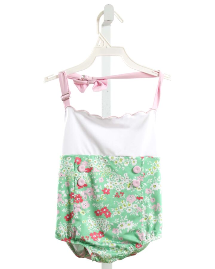 BELLA BLISS  GREEN  FLORAL  1-PIECE SWIMSUIT