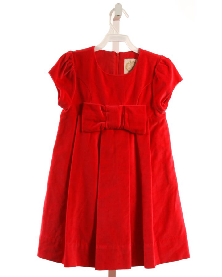 THE BEAUFORT BONNET COMPANY  RED VELVET   PARTY DRESS WITH BOW