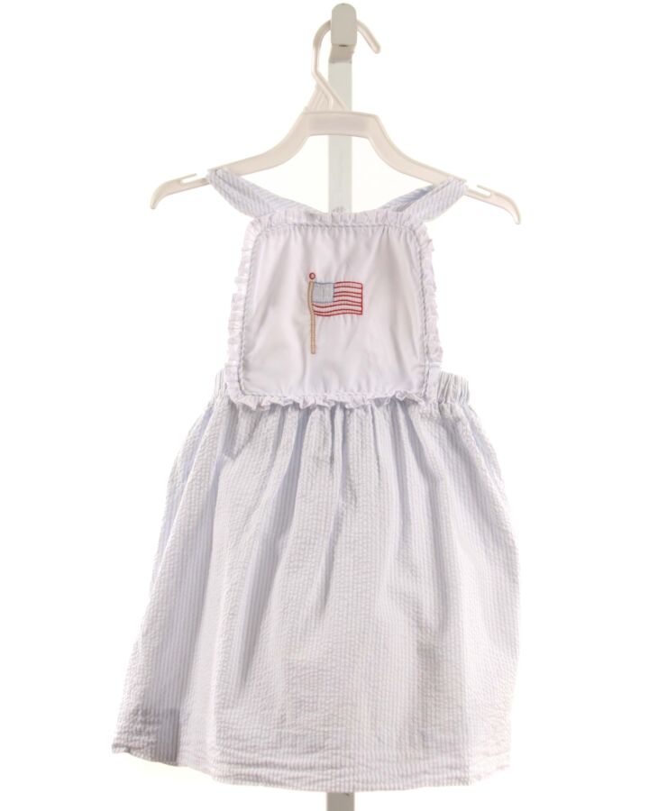 LITTLE ENGLISH  LT BLUE SEERSUCKER  EMBROIDERED DRESS