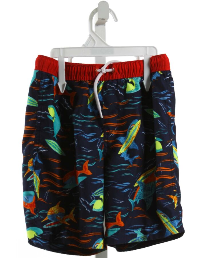 LANDS' END KIDS  NAVY  PRINT  SWIM TRUNKS