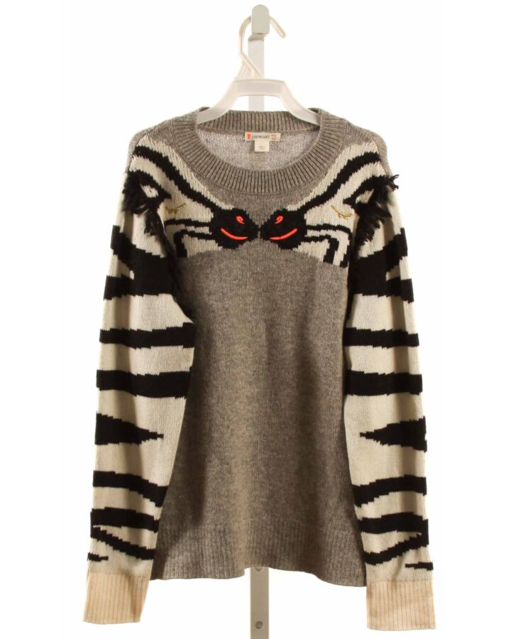 CREWCUTS  GRAY   EMBROIDERED SWEATER