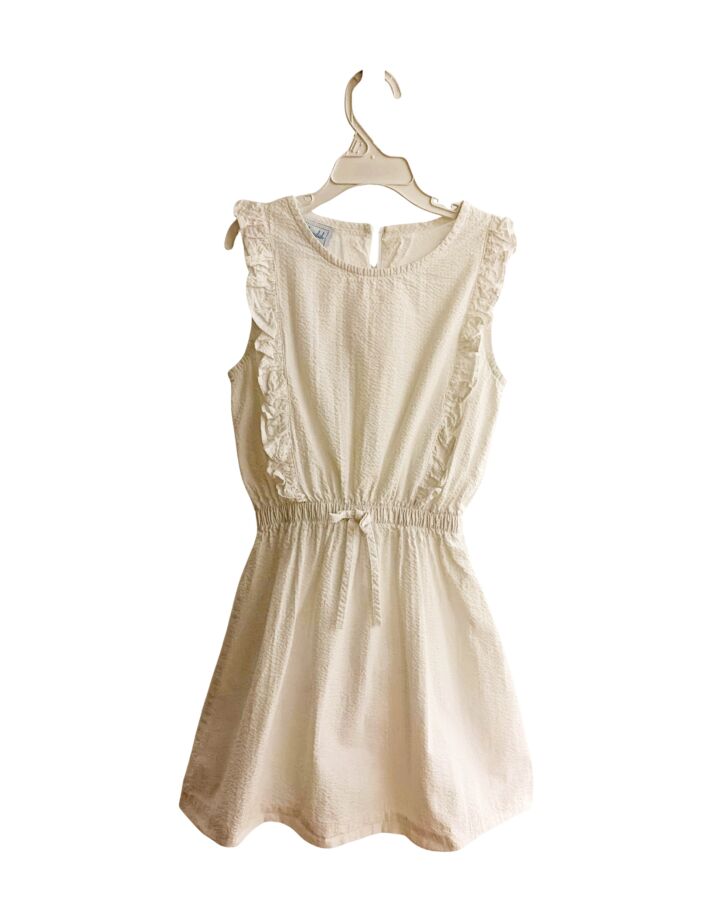 LITTLE ENGLISH  WHITE SEERSUCKER   DRESS WITH RUFFLE