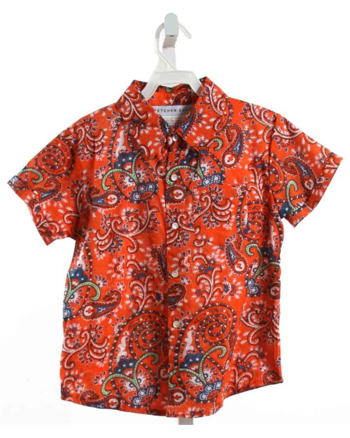 GRETCHEN SCOTT  RED  PAISLEY  SHIRT-SS