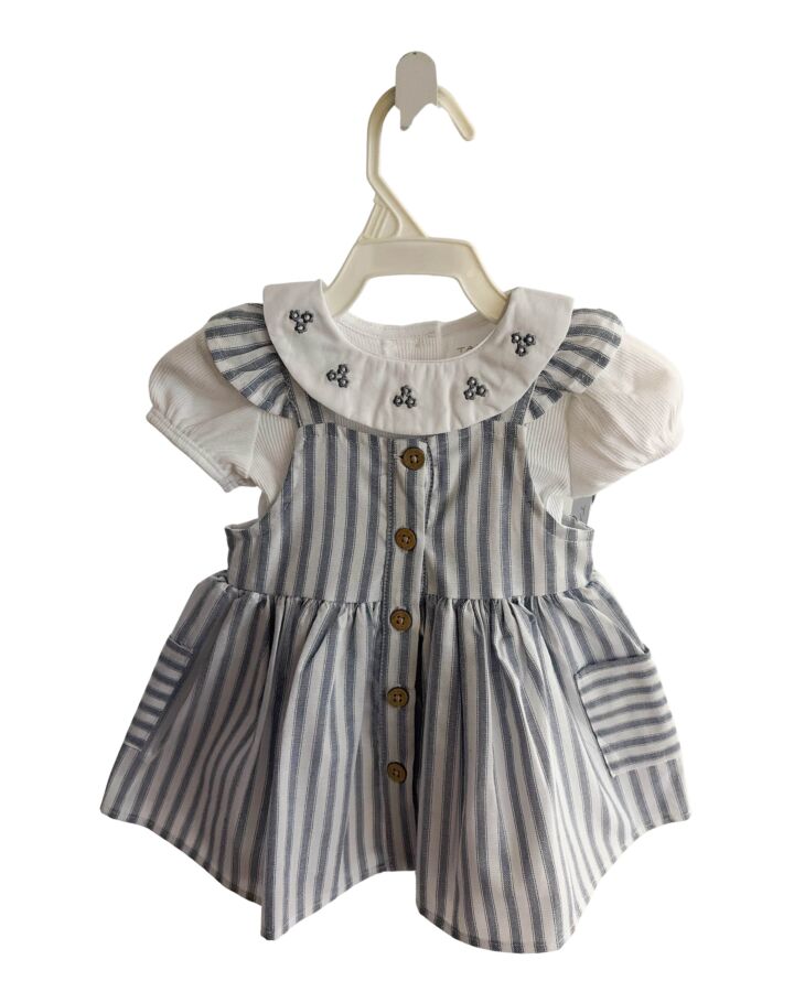 TAHARI  BLUE  STRIPED  DRESS