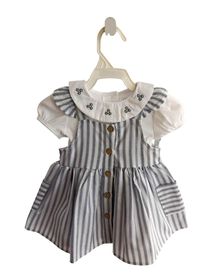 TAHARI  BLUE  STRIPED  DRESS