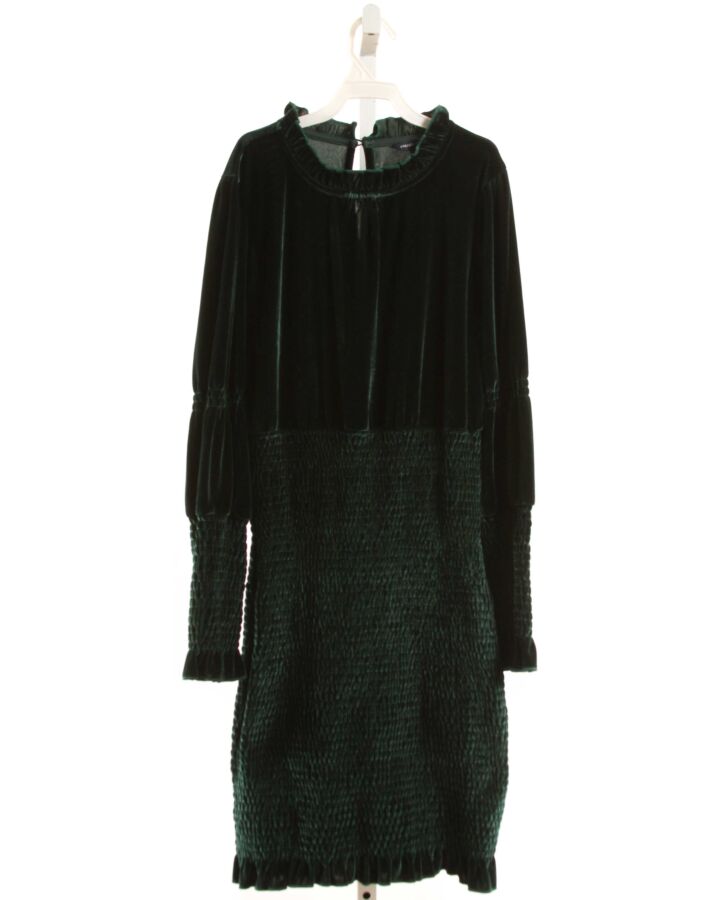 FRENCH CONNECTION  GREEN VELVET  SMOCKED PARTY DRESS