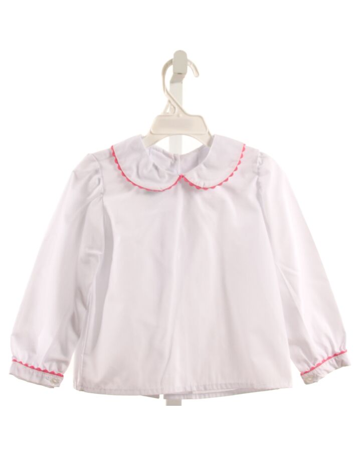 LITTLE THREADS  WHITE    SHIRT-LS WITH RIC RAC