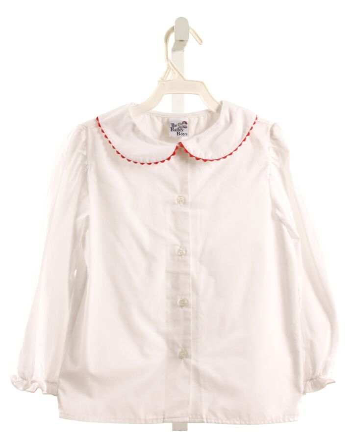 BAILEY BOYS  WHITE    SHIRT-LS WITH RIC RAC