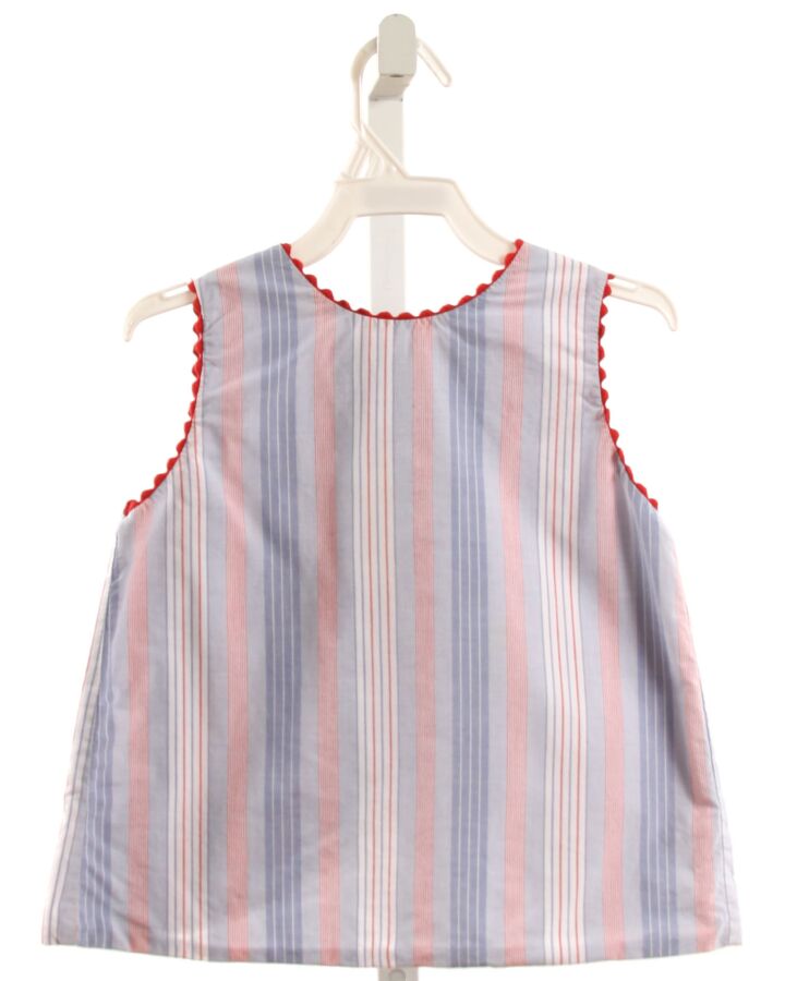 BELLA BLISS  RED  STRIPED  SLEEVELESS SHIRT WITH RIC RAC