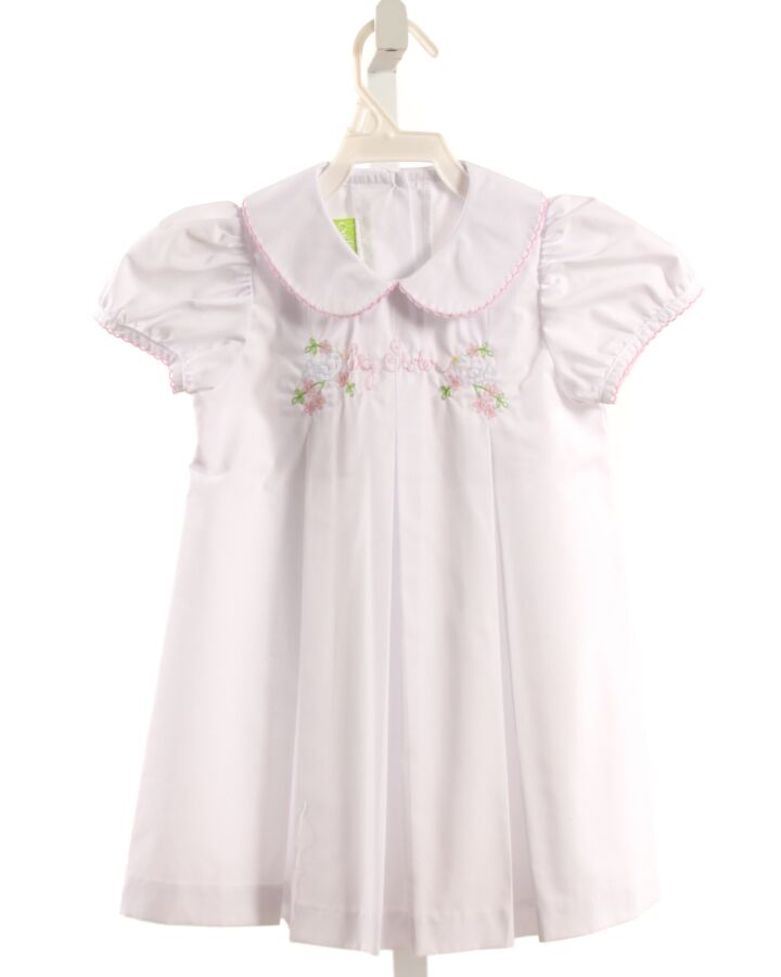 CLASSIC WHIMSY  WHITE    DRESS WITH PICOT STITCHING