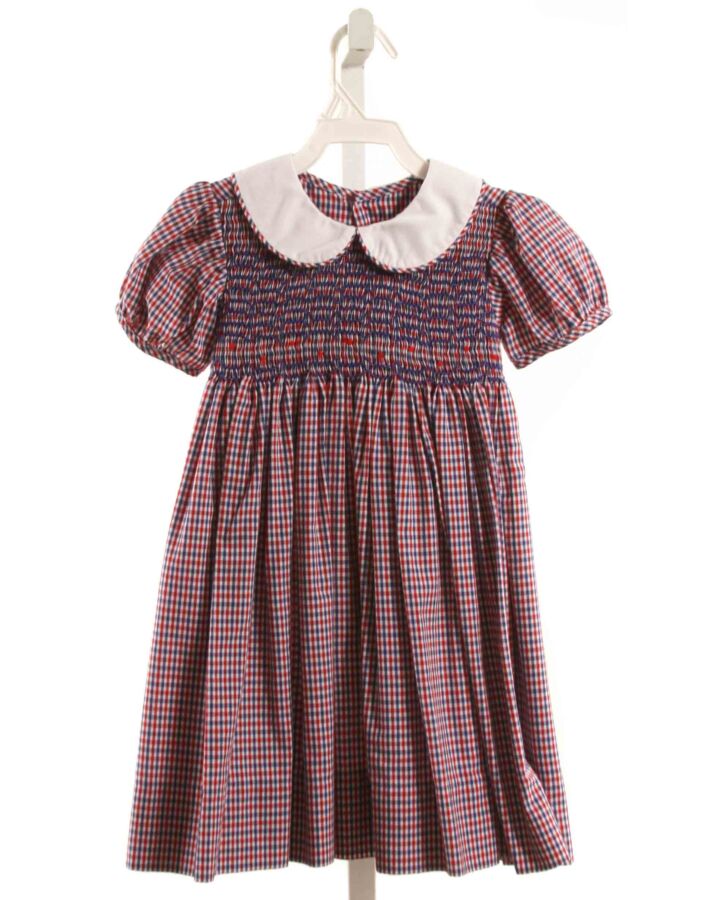 LULLABY SET  RED  PLAID SMOCKED DRESS