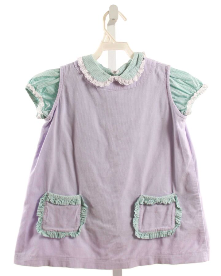 ALICE KATHLEEN  LAVENDER CORDUROY   DRESS WITH EYELET TRIM
