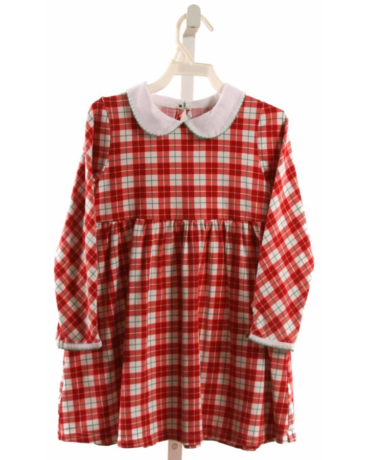 NO TAG  RED KNIT PLAID  DRESS