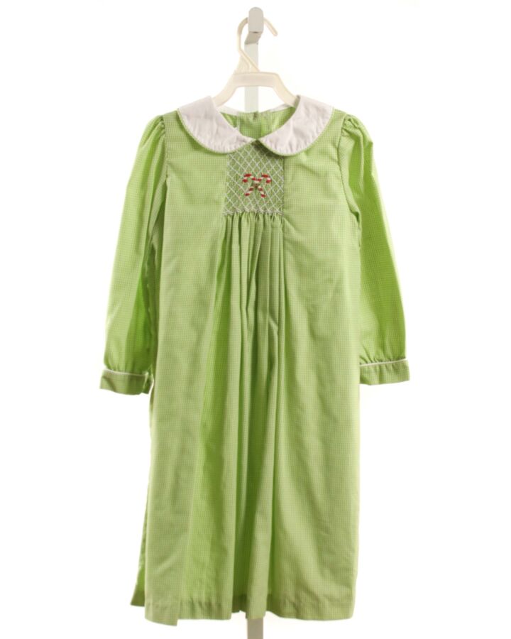 LITTLE ENGLISH  GREEN  GINGHAM SMOCKED DRESS