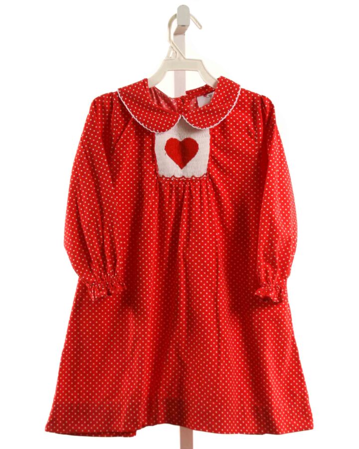 ELIZA JAMES  RED  POLKA DOT SMOCKED DRESS