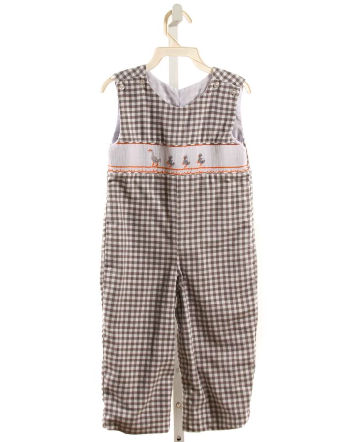 THE SMOCKLING  GRAY  GINGHAM SMOCKED LONGALL