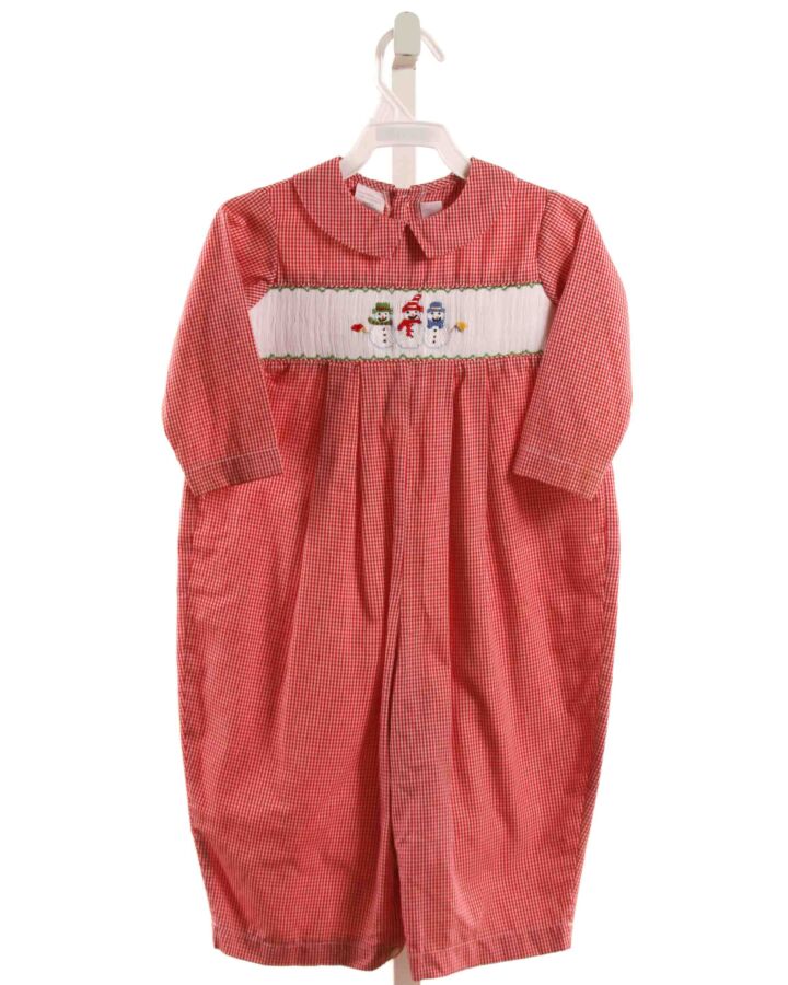 BETTI TERRELL  RED  GINGHAM SMOCKED ROMPER
