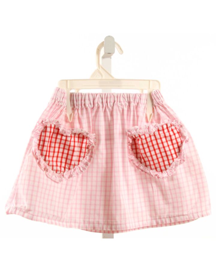 NO TAG  LT PINK  WINDOWPANE  SKIRT WITH RUFFLE