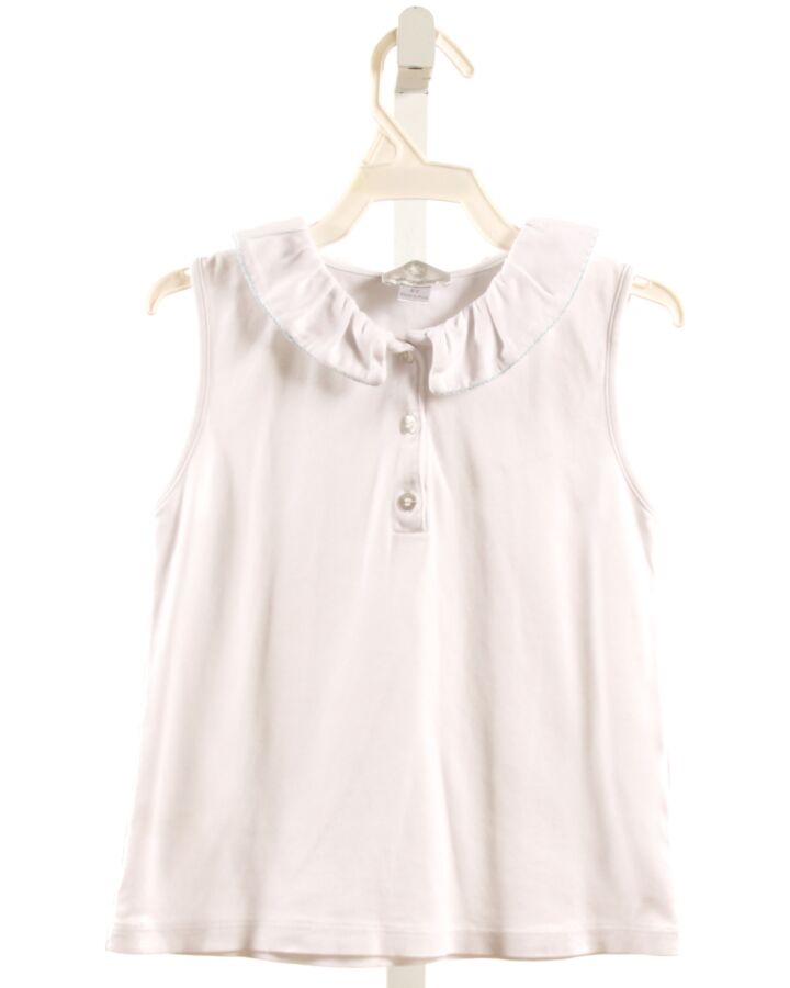 THE PROPER PEONY  WHITE    SLEEVELESS SHIRT WITH PICOT STITCHING