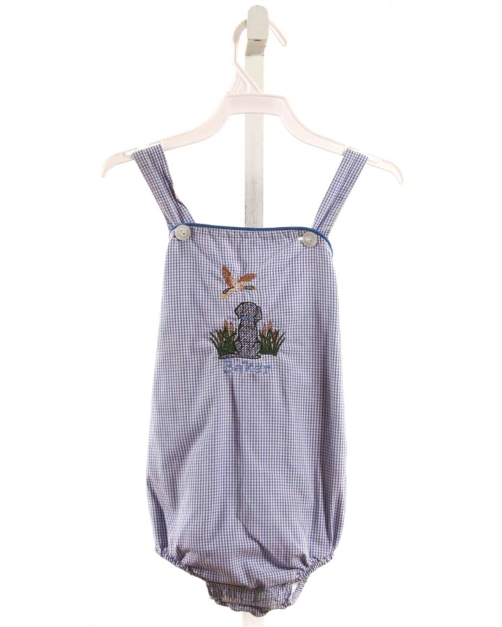SOUTHERN SUNSHINE KIDS  BLUE  GINGHAM EMBROIDERED BUBBLE