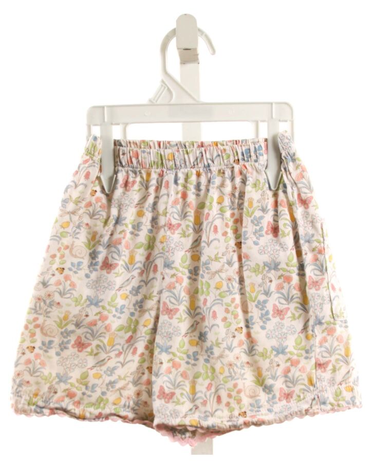 PEGGY GREEN  WHITE  FLORAL  SHORTS WITH RIC RAC