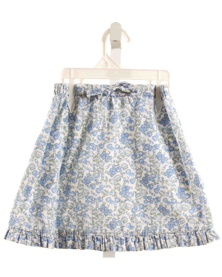 KAYCE HUGHES  BLUE  FLORAL  SKIRT WITH RUFFLE
