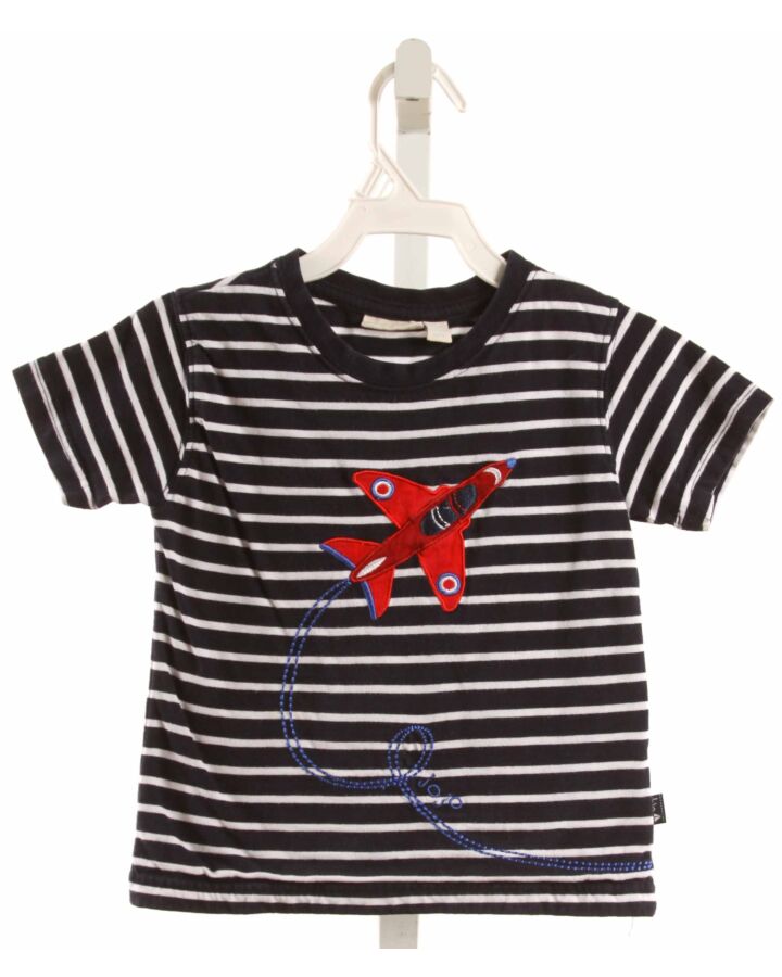 JOJO MAMAN BEBE  BLUE  STRIPED  KNIT SS SHIRT