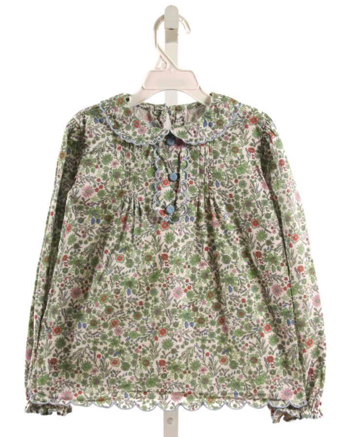 BELLA BLISS  GREEN  FLORAL  DRESS SHIRT
