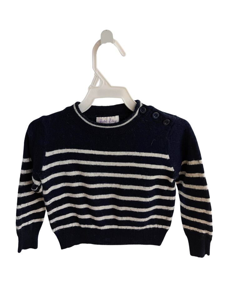 RACHEL RILEY  BLUE  STRIPED  SWEATER