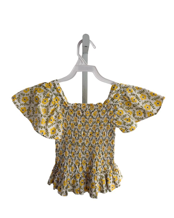 BISBY BY LITTLE ENGLISH  YELLOW  FLORAL SMOCKED SHIRT-SS