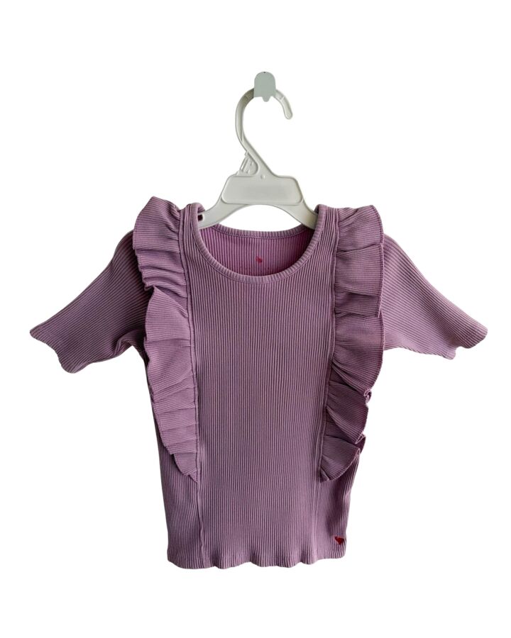 PINK CHICKEN  PURPLE    KNIT SS SHIRT WITH RUFFLE