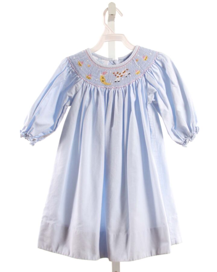 VELANI  LT BLUE   SMOCKED DRESS