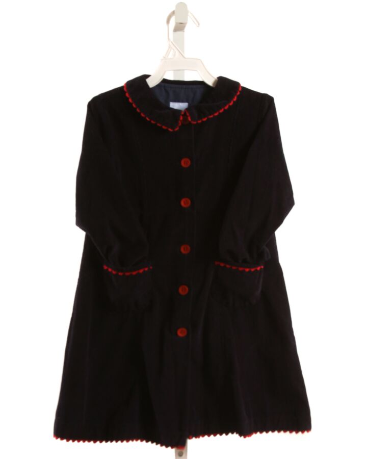 BELLA BLISS  BLUE CORDUROY   DRESSY OUTERWEAR WITH RIC RAC