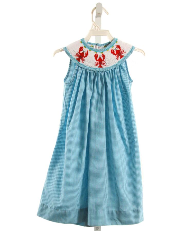 REMEMBER NGUYEN  BLUE  GINGHAM SMOCKED DRESS