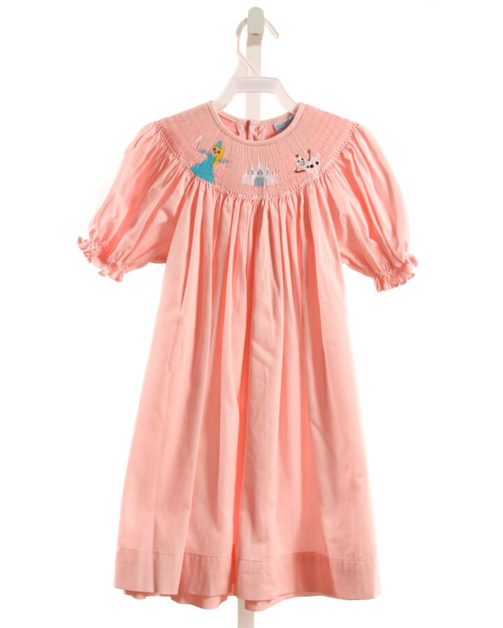 REMEMBER NGUYEN  PINK PIQUE  SMOCKED DRESS