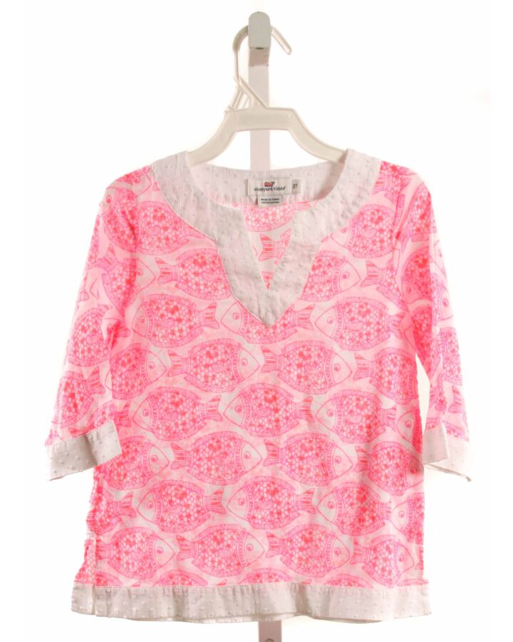 VINEYARD VINES  PINK SWISS DOT  PRINTED DESIGN COVER UP