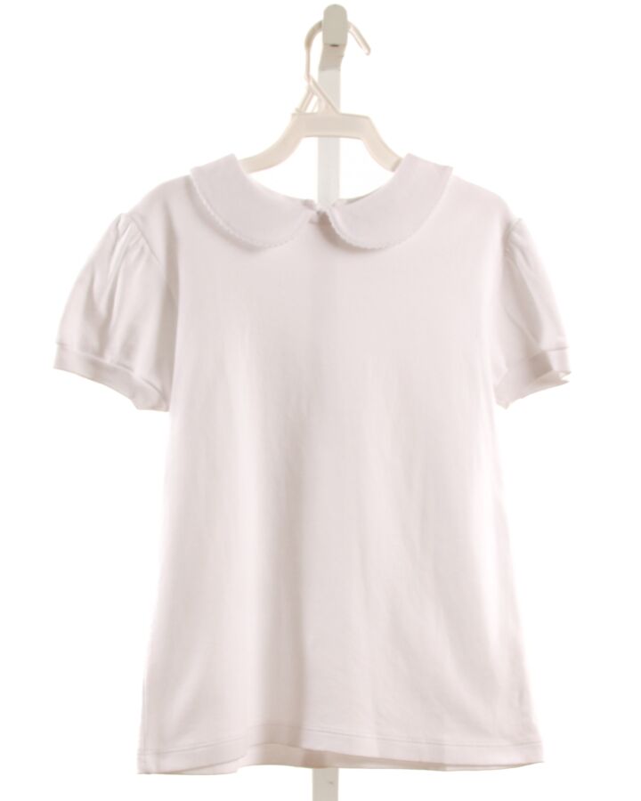 LUIGI  WHITE    KNIT SS SHIRT WITH PICOT STITCHING