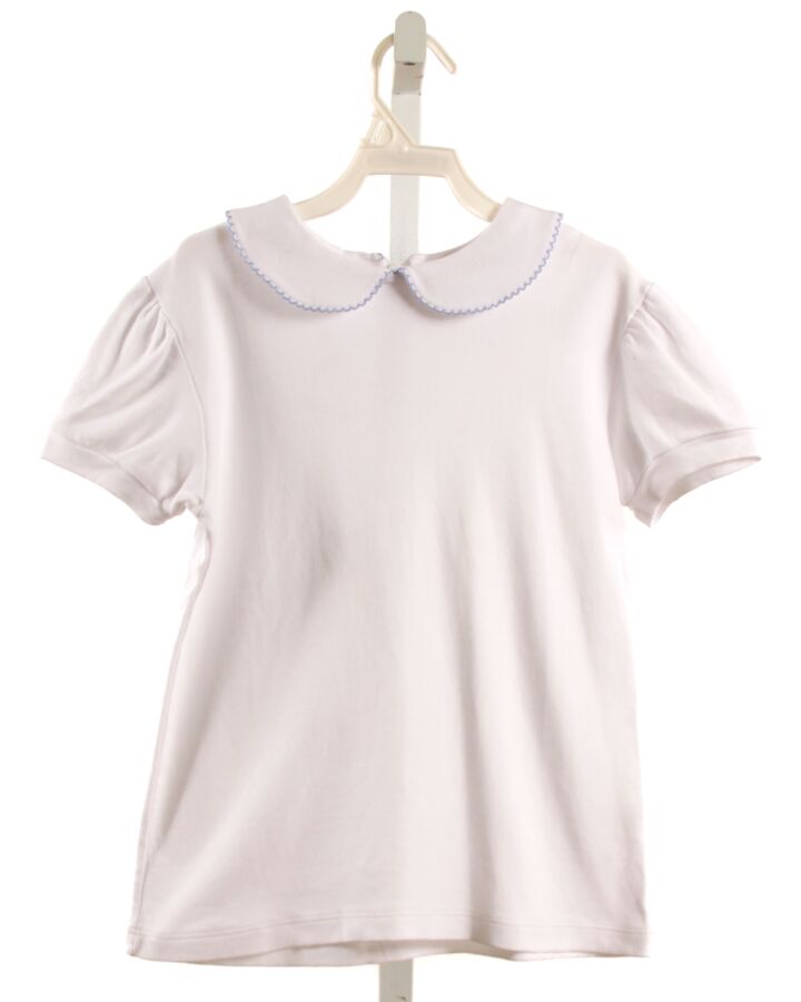 LUIGI  WHITE    KNIT SS SHIRT WITH PICOT STITCHING