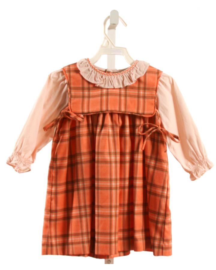 SOPHIE & LUCAS  ORANGE  PLAID  DRESS