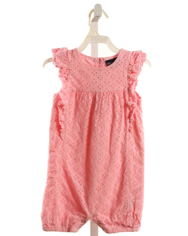 ANDY & EVAN  PINK EYELET   ROMPER WITH RUFFLE