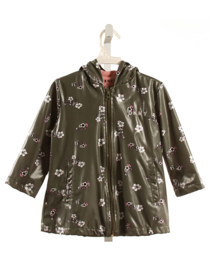 DKNY  GREEN  FLORAL  RAINCOAT