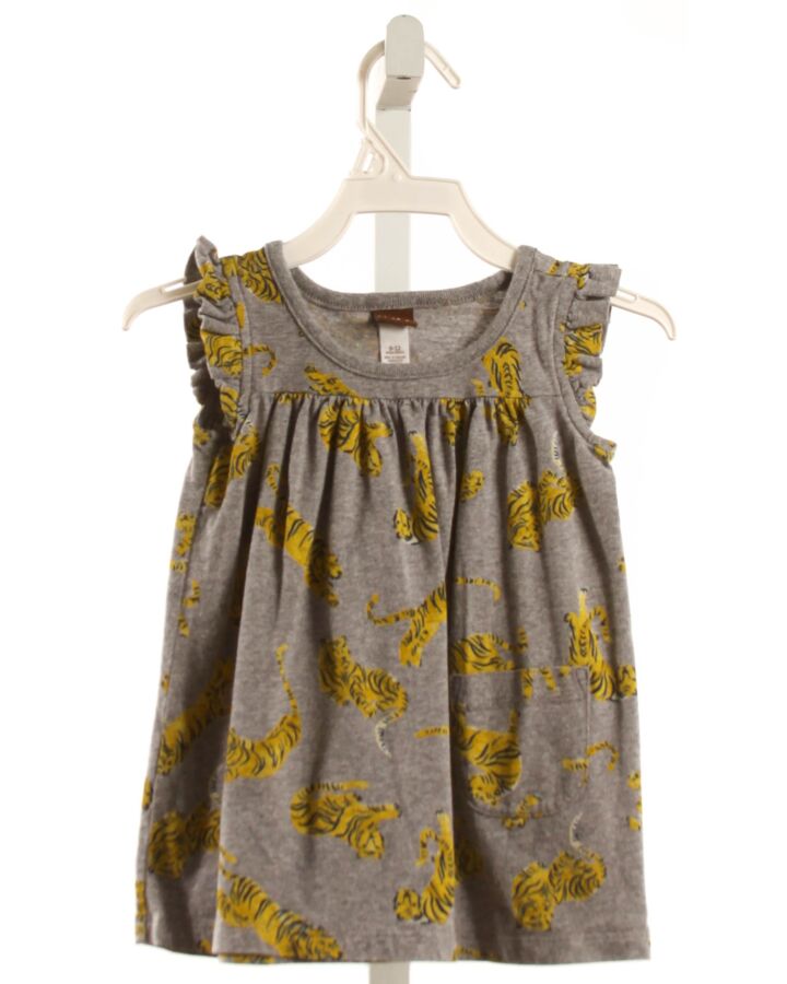 TEA  GRAY   PRINTED DESIGN KNIT DRESS