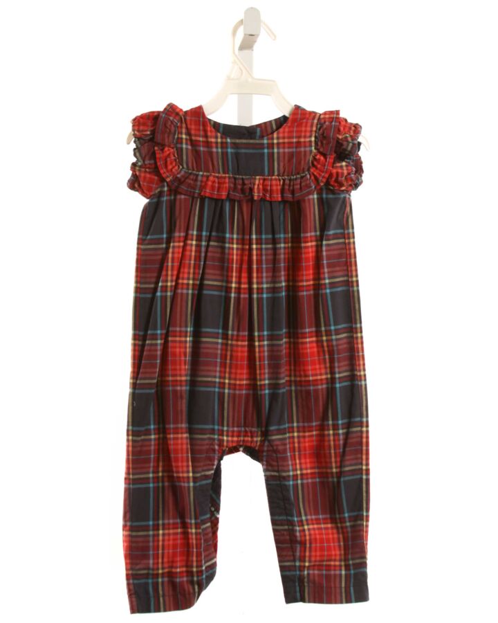 TEA  RED  PLAID  ROMPER
