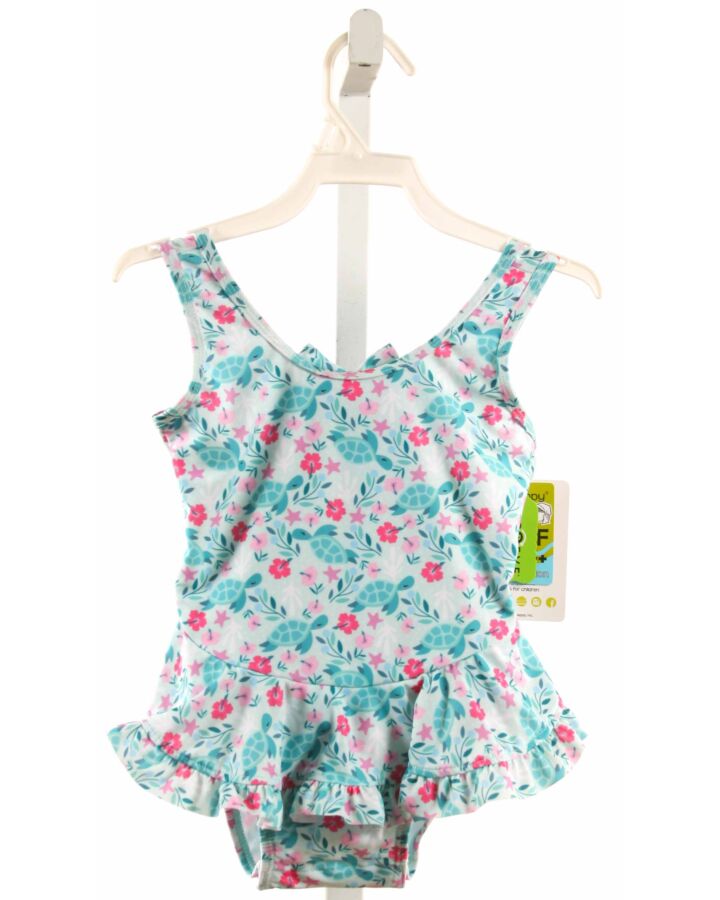 FLAP HAPPY  GREEN  1-PIECE SWIMSUIT WITH RUFFLE